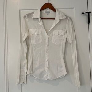 James Perse White Panel Slub Long Sleeve